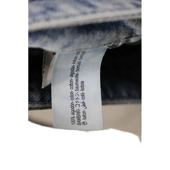 Zara Womens Medium Wash Distress High Rise Wide Leg Jeans Blue Size 12 - Picture 5 of 6